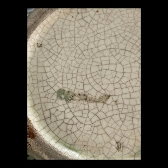 Vintage Early Roseville Pottery Donatello Footed Bowl Compote Cream, Green - Picture 3 of 15